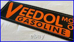 Vintage Veedol Motor 16 Porcelain Sign Car Gas Oil Truck Gasoline Automotive