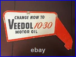 Vintage Veedol Motor Oil Cardboard sign display topper 12+ rare