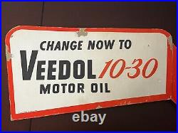 Vintage Veedol Motor Oil Cardboard sign display topper 12+ rare