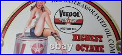 Vintage Veedol Motor Oil Sign High Octane Service Gas Pump Porcelain Sign Vintage Veedol Motor Oil Sign High Octane Service Gas Pump Porcelain Sign