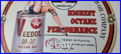 Vintage Veedol Motor Oil Sign High Octane Service Gas Pump Porcelain Sign Vintage Veedol Motor Oil Sign High Octane Service Gas Pump Porcelain Sign