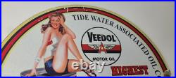 Vintage Veedol Motor Oil Sign High Octane Service Gas Pump Porcelain Sign Vintage Veedol Motor Oil Sign High Octane Service Gas Pump Porcelain Sign