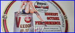 Vintage Veedol Motor Oil Sign High Octane Service Gas Pump Porcelain Sign Vintage Veedol Motor Oil Sign High Octane Service Gas Pump Porcelain Sign