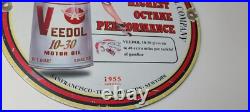 Vintage Veedol Motor Oil Sign High Octane Service Gas Pump Porcelain Sign Vintage Veedol Motor Oil Sign High Octane Service Gas Pump Porcelain Sign