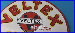 Vintage Veltex Gasoline Porcelain Gas Motor Oil Service Station Pump Plate Sign Vintage Veltex Gasoline Porcelain Gas Motor Oil Service Station Pump Plate Sign