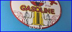 Vintage Veltex Gasoline Porcelain Gas Motor Oil Service Station Pump Plate Sign