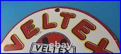 Vintage Veltex Gasoline Porcelain Gas Motor Oil Service Station Pump Plate Sign