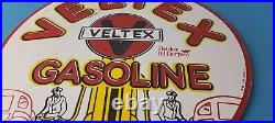 Vintage Veltex Gasoline Porcelain Gas Motor Oil Service Station Pump Plate Sign