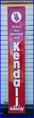 Vintage Vertical Kendall Motor Oil Sign New Old Stock Approximately 73 X 13