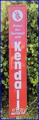 Vintage Vertical Kendall Motor Oil Sign New Old Stock Approximately 73 X 13