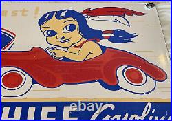 Vintage Washington Cheif Gasoline Porcelain Sign Gas Pump Plate Motor Oil Indian