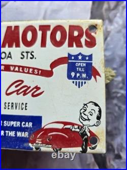 Vintage Washington Motors Used Cars Porcelain Sign Motor Oil Auto Sales 10x4.5 Vintage Washington Motors Used Cars Porcelain Sign Motor Oil Auto Sales 10x4.5