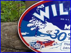 Vintage Wil-flo Motor Oil Porcelain Pump Sign 12 X 8 Vintage Wil-flo Motor Oil Porcelain Pump Sign 12 X 8