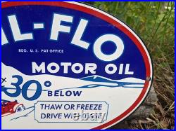 Vintage Wil-flo Motor Oil Porcelain Pump Sign 12 X 8 Vintage Wil-flo Motor Oil Porcelain Pump Sign 12 X 8