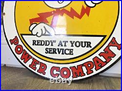Vintage Wisconsin Electric Power Company Gas Motor Oil Pump Station Energy Sign