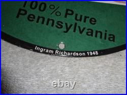 Vintage Wolf's Head Motor Oil & Lube 11 3/4 Porcelain Metal Wolfs Gasoline Sign