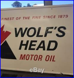 Vintage Wolfs Head Motor Oil SIGN 36x60 Service Gas Station Garage Advertising