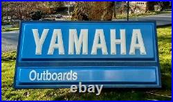 Vintage Yamaha Motorcycle & Outboard Boat Motor Lighted Dealership Sign Gas Oil