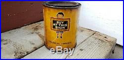 Vintage advertising en-ar-co grease white rose motor oil can gas sign