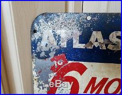 Vintage advertising esso atlas motor Oil sign gas pump