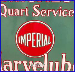Vintage original porcelain IMPERIAL MARVELUBE MOTOR OIL Rack SIGN - Very Rare