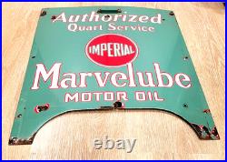 Vintage original porcelain IMPERIAL MARVELUBE MOTOR OIL Rack SIGN - Very Rare