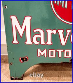 Vintage original porcelain IMPERIAL MARVELUBE MOTOR OIL Rack SIGN - Very Rare