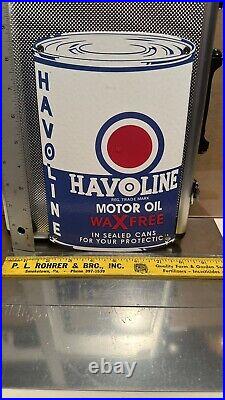 Vintage porcelain Havoline Motor Oil sign original