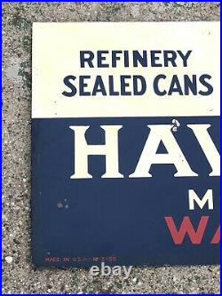 Vtg 1935 Havoline Motor Oil Rack Sign Tin Double Sided DST 21.25 Texaco Gas Oil