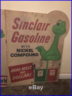 Vtg Early 1960s Sinclair Gasoline Motor Oil Cardboard Promo Ad Sign Rare 50