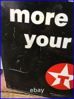Vtg. Havoline Motor Oil Texaco Metal Sign 24in x 36in Double Sided Gas Station