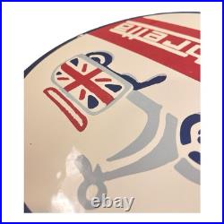 Vtg Lambretta Scooter Porcelain Sign Gas Station Pump Motor Oil Servie VESPA