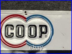 Vtg Metal Sign CO OP Motor Oil Buy with Confidence Farmers Co-Op Manzanola CO