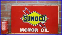 Vtg SUNOCO MOTOR OIL Sign Gas Station Repair Shop Advertising Petroliana