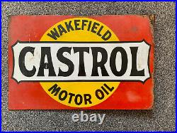 Wakefield Castrol Motor Oil Sign Porcelain Enamel double sided