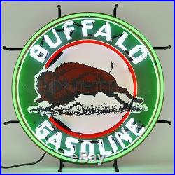 Westland Buffalo Gasoline Neon Sign Gas Station & Dura Motor Oil Bison