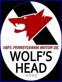 Wolf's Head Motor Oil Oval DIECUT NEW Sign 36 Tall USA STEEL XL Size 8 lbs