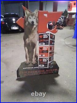 Wolfs Head Motor Oil Sign 50 RARE Floor Display Run With The Wolf NOS NICE