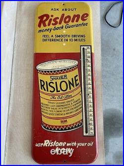 Wont last long! Rislone Motor Oil Advertising Thermometer! Gas And Oil