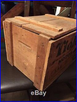 Wood Crate Tiolene PURE Motor Oil Vintage with Lid
