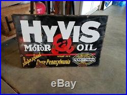 -vintage Hyvis Porcelain Motor Oil Sign