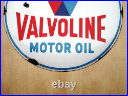 ^^^^^xl Vintage 16 Valvoline Porcelain Sign^^^^motor Oil Pump Gas Station Lube